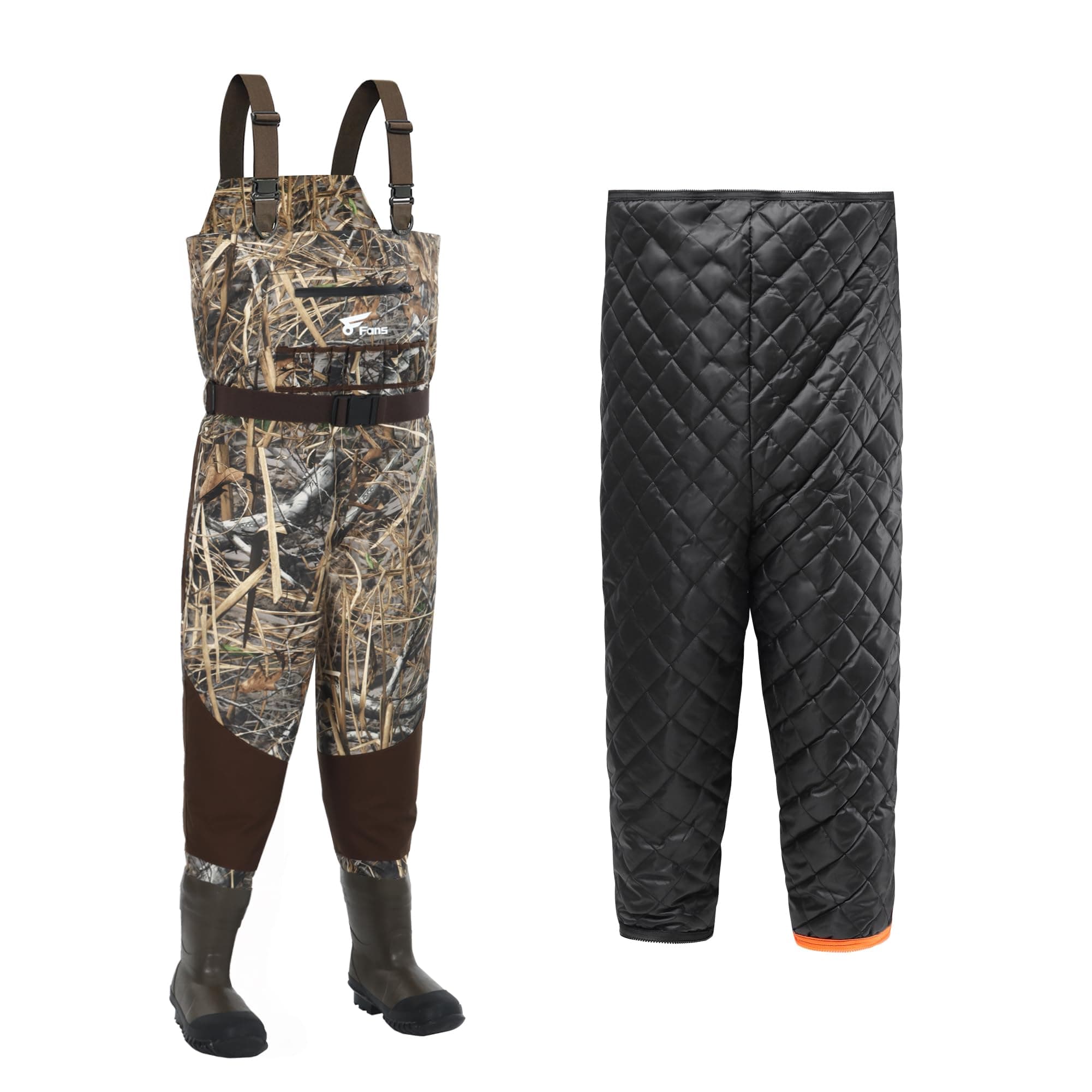 Дышащие охотничьи забродники 8Fans с утеплённым ботинком 1000G и съёмной подкладкой — для охоты на уток