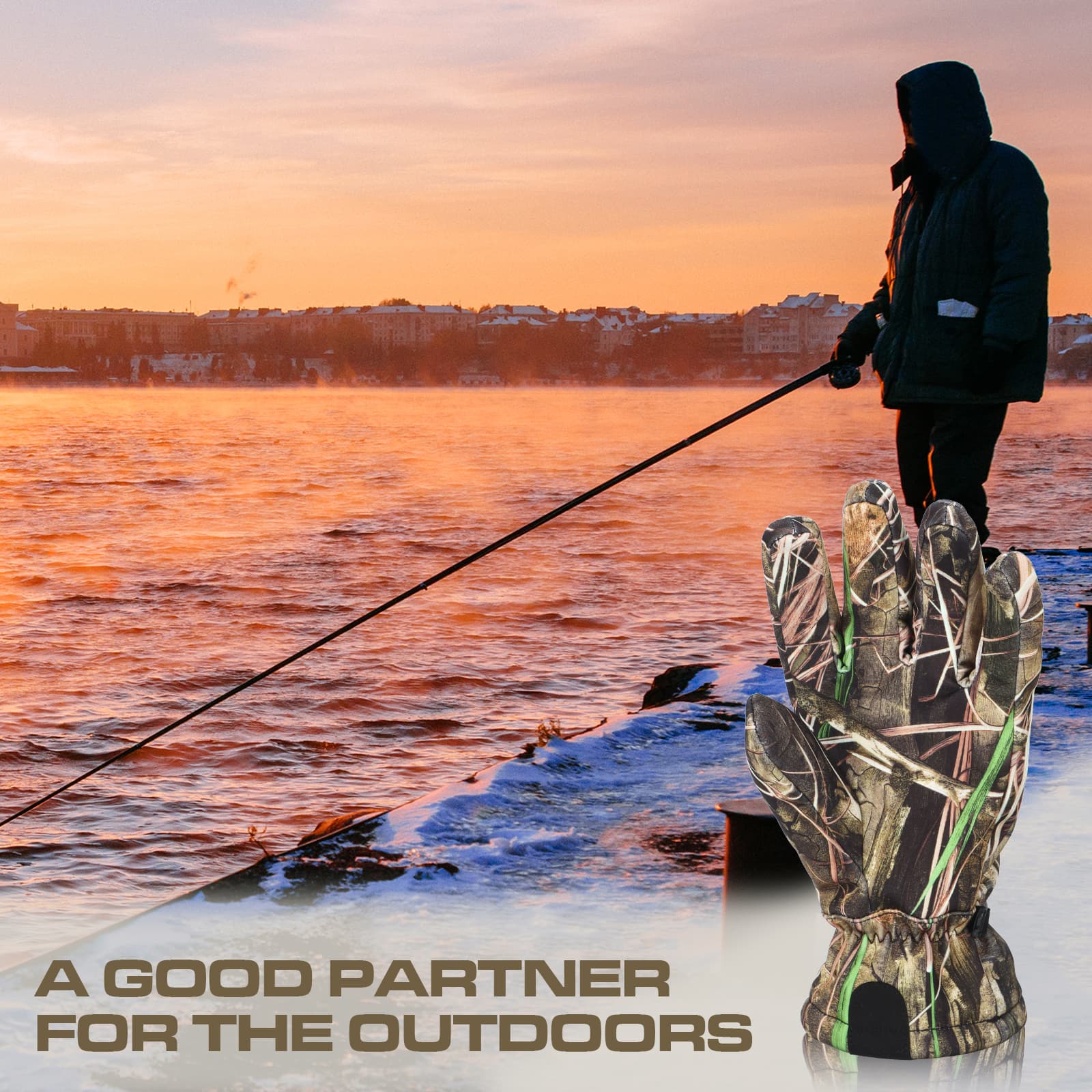 8 перчаток Fans Camouflage Hunting Gloves, противоскользящие перчатки с закрытыми пальцами, охота/рыбалка на открытом воздухе 10