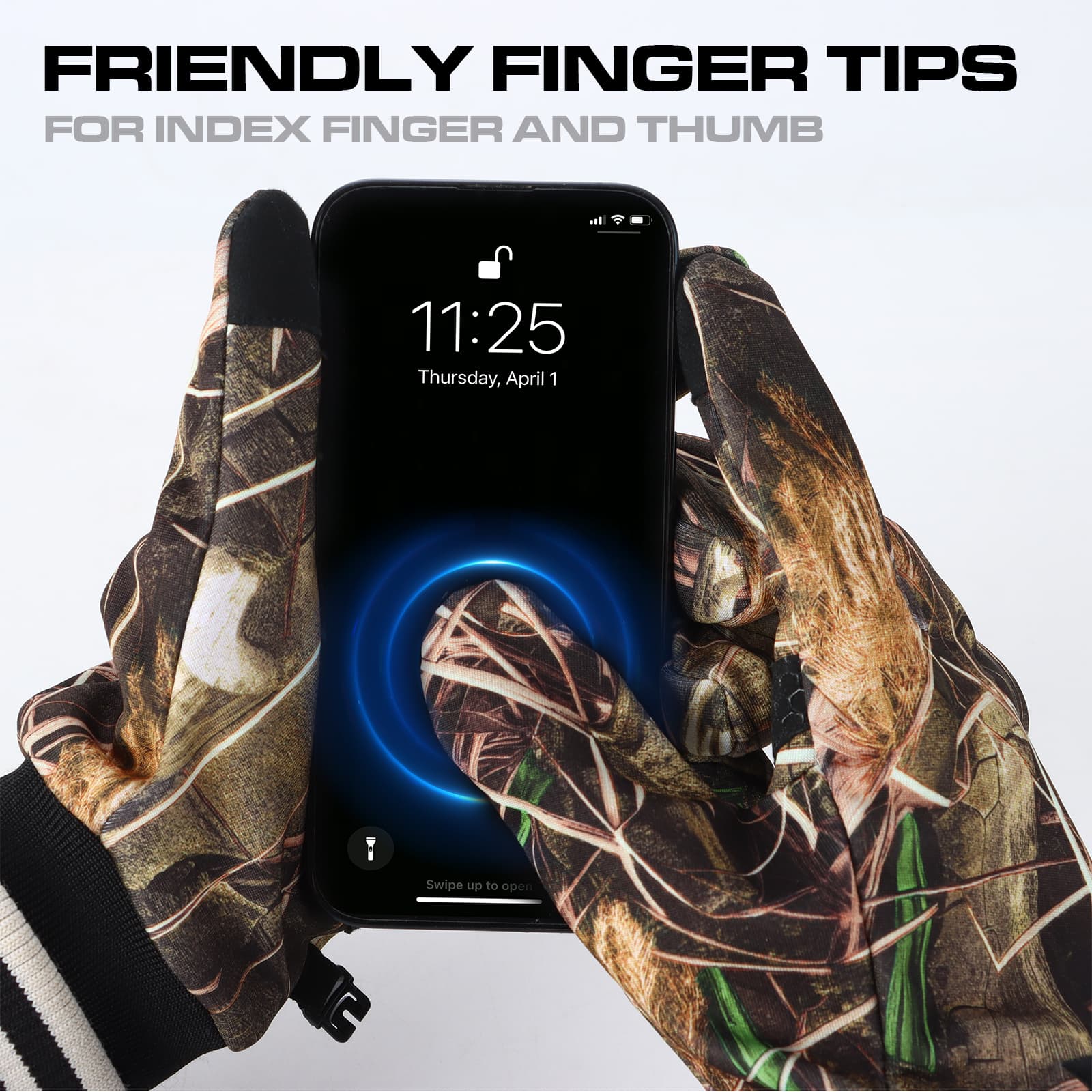 8 перчаток Fans Camouflage Hunting Gloves, противоскользящие перчатки с закрытыми пальцами, охота/рыбалка на открытом воздухе 2