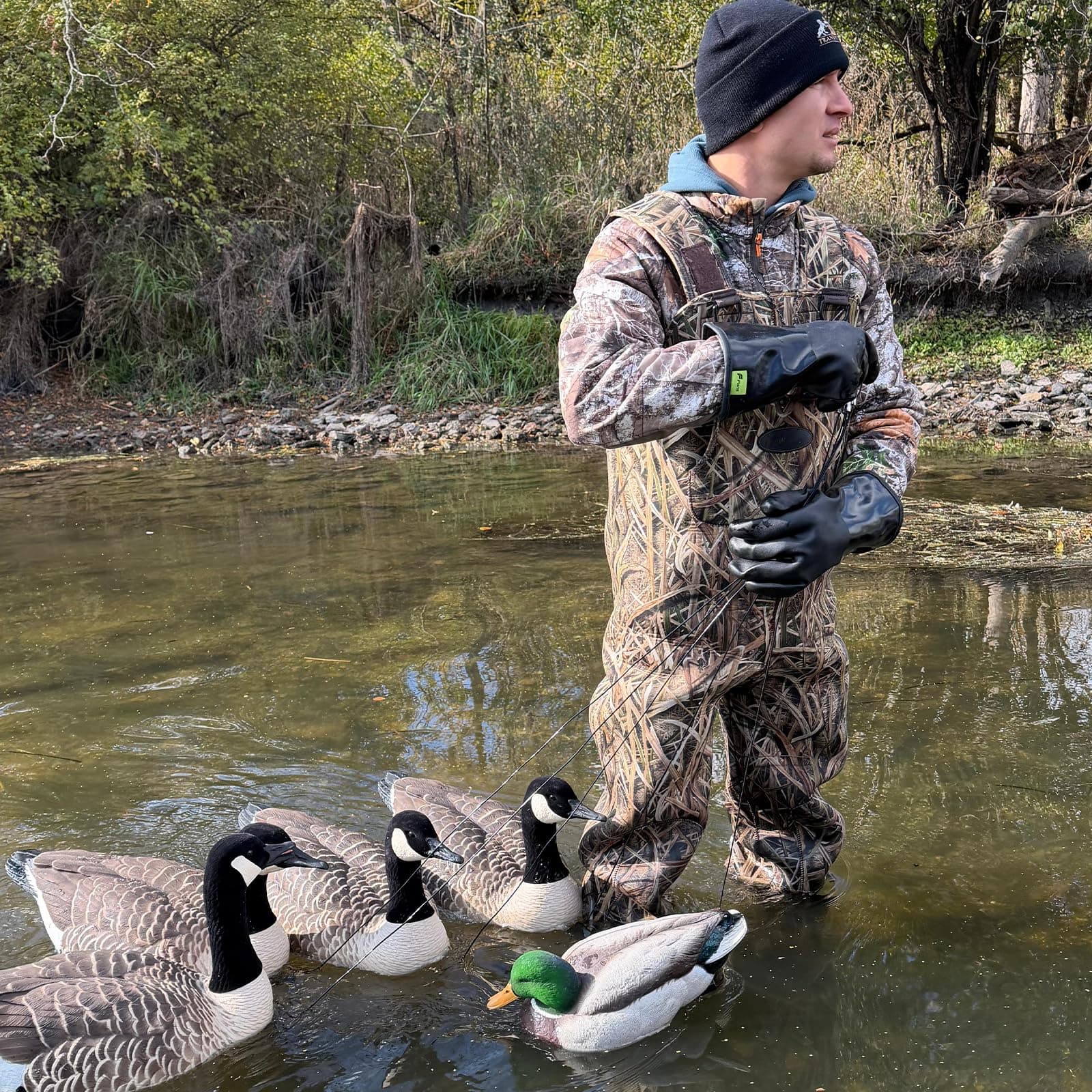 Перчатки для охоты с приманкой 8Fans Diver Decoy Gloves, водонепроницаемые охотничьи перчатки Thinsulate для мужчин, теплые рыболовные перчатки на флисовой подкладке, утепленные зимние рабочие перчатки, удобная посадка. 5