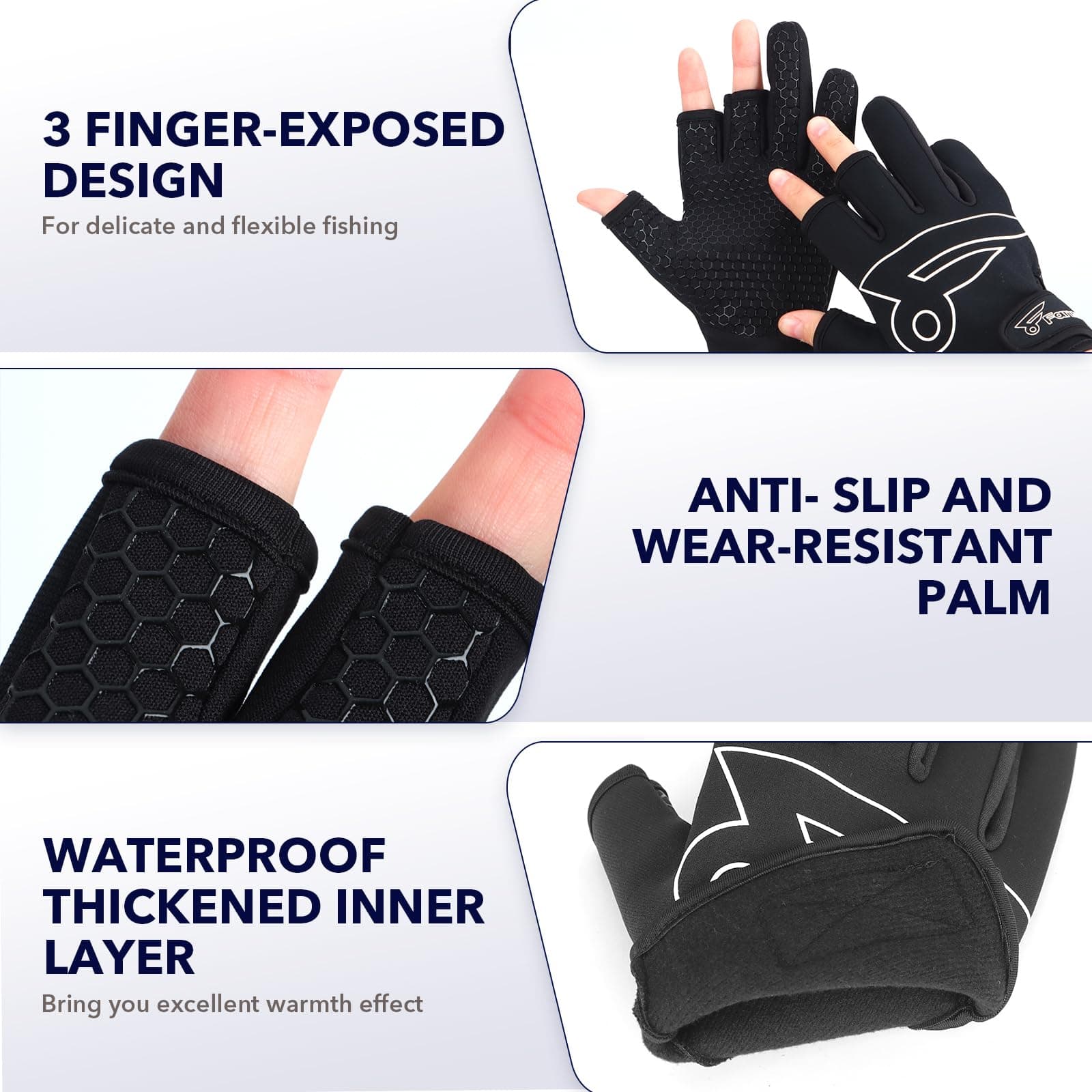 Перчатки для рыбалки 8Fans — камуфляжные, с защитой от ультрафиолета (SPF), для нахлыста и каякинга, мужские и женские 5