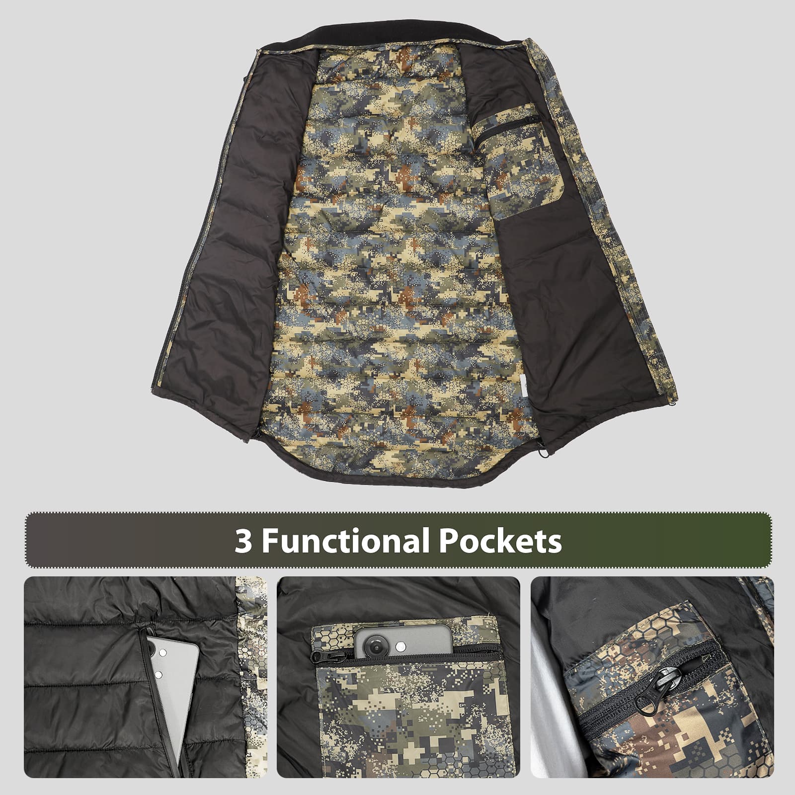 8Fans мужской камуфляжный жилет Softshell, теплая куртка без рукавов для охоты и рыбалки на открытом воздухе 3