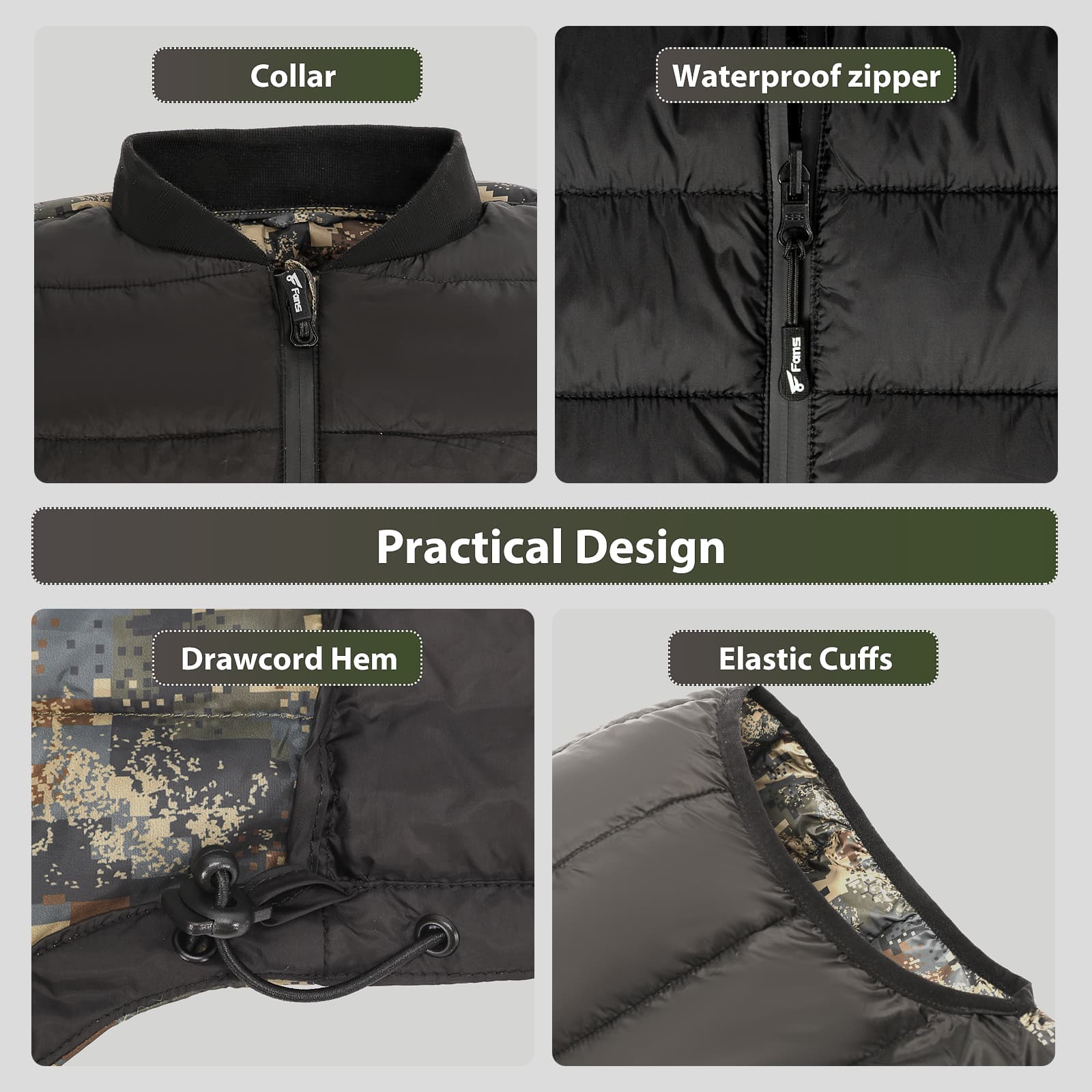 8Fans мужской камуфляжный жилет Softshell, теплая куртка без рукавов для охоты и рыбалки на открытом воздухе 4