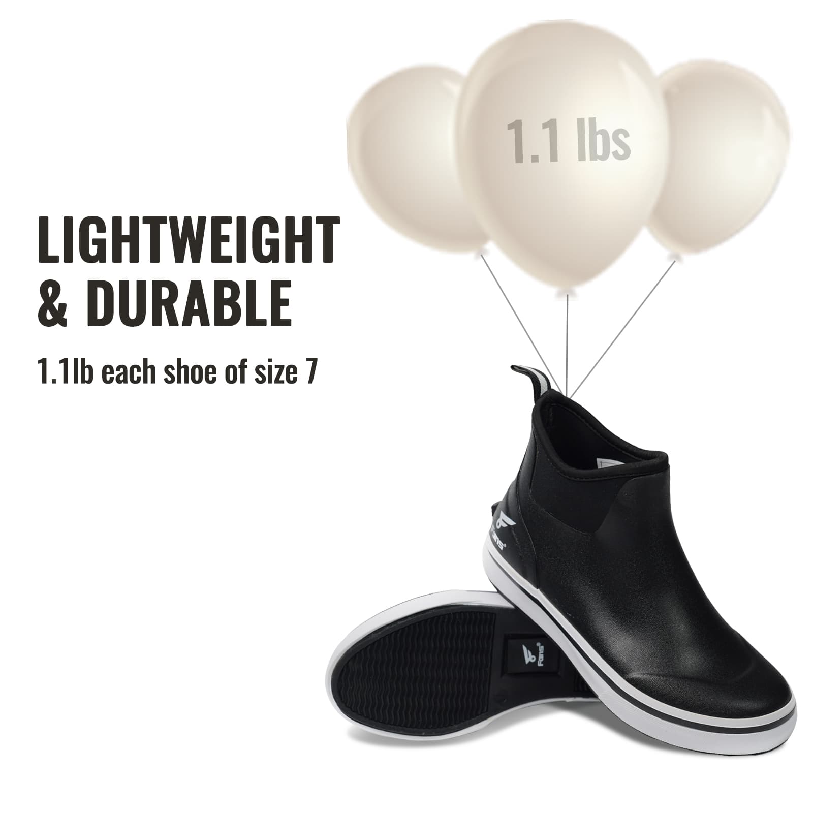 8Fans Мужские черно-белые водонепроницаемые палубные ботинки – нескользящие ботинки по щиколотку для рыбалки, катания на лодке и отдыха на природе 2