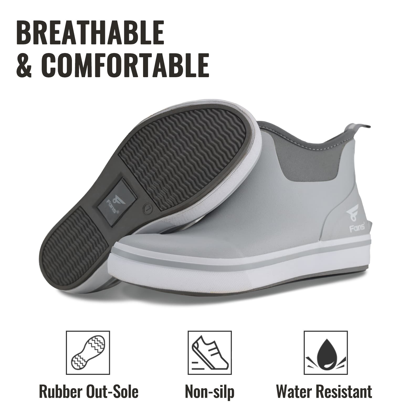 8Fans Мужские черно-белые водонепроницаемые палубные ботинки – нескользящие ботинки по щиколотку для рыбалки, катания на лодке и отдыха на природе 9