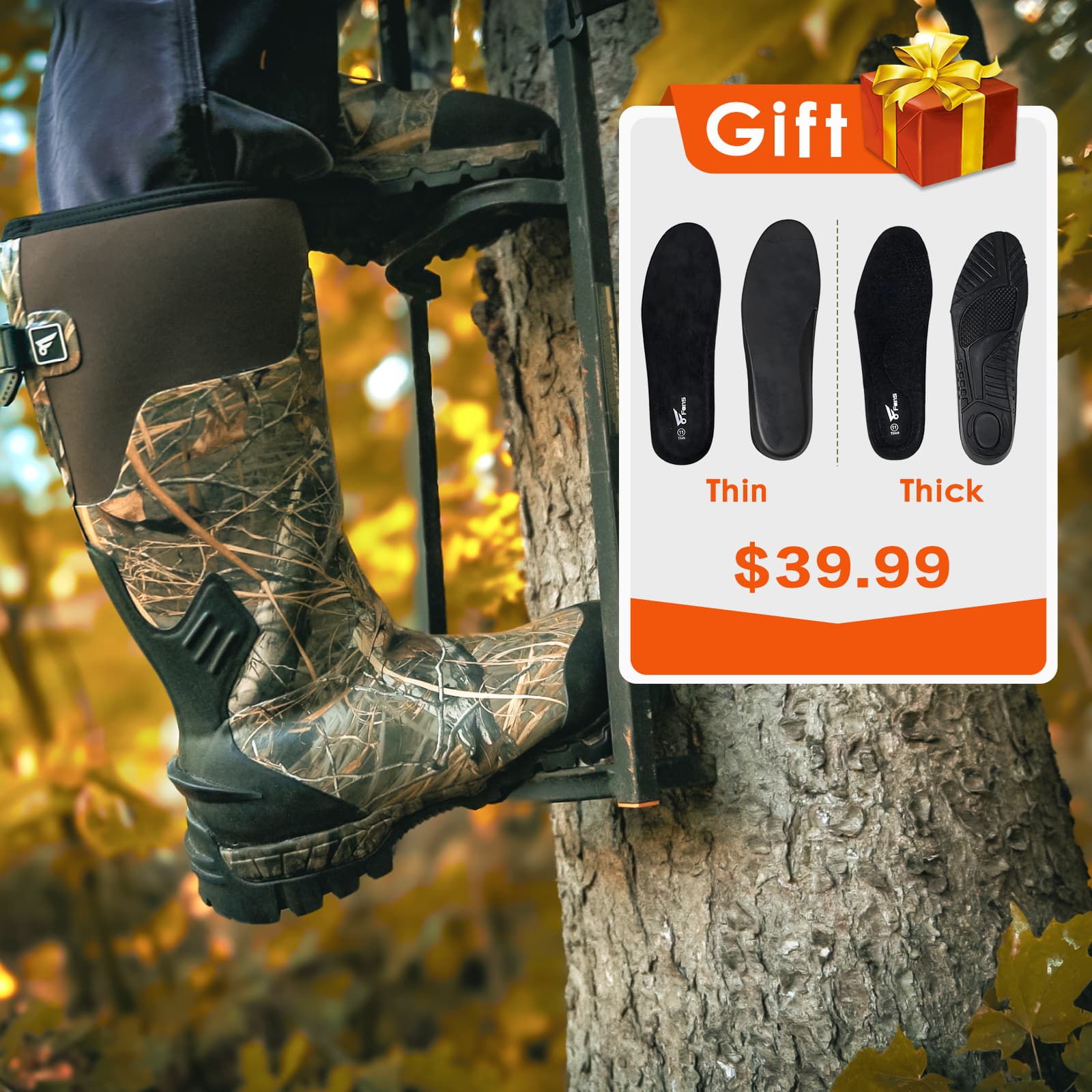 Резиновые охотничьи ботинки 8Fans с утеплителем Thinsulate 1000G, водонепроницаемые резиновые грязевые сапоги Next Camo с неопреном толщиной 5 мм для мужчин и женщин 2