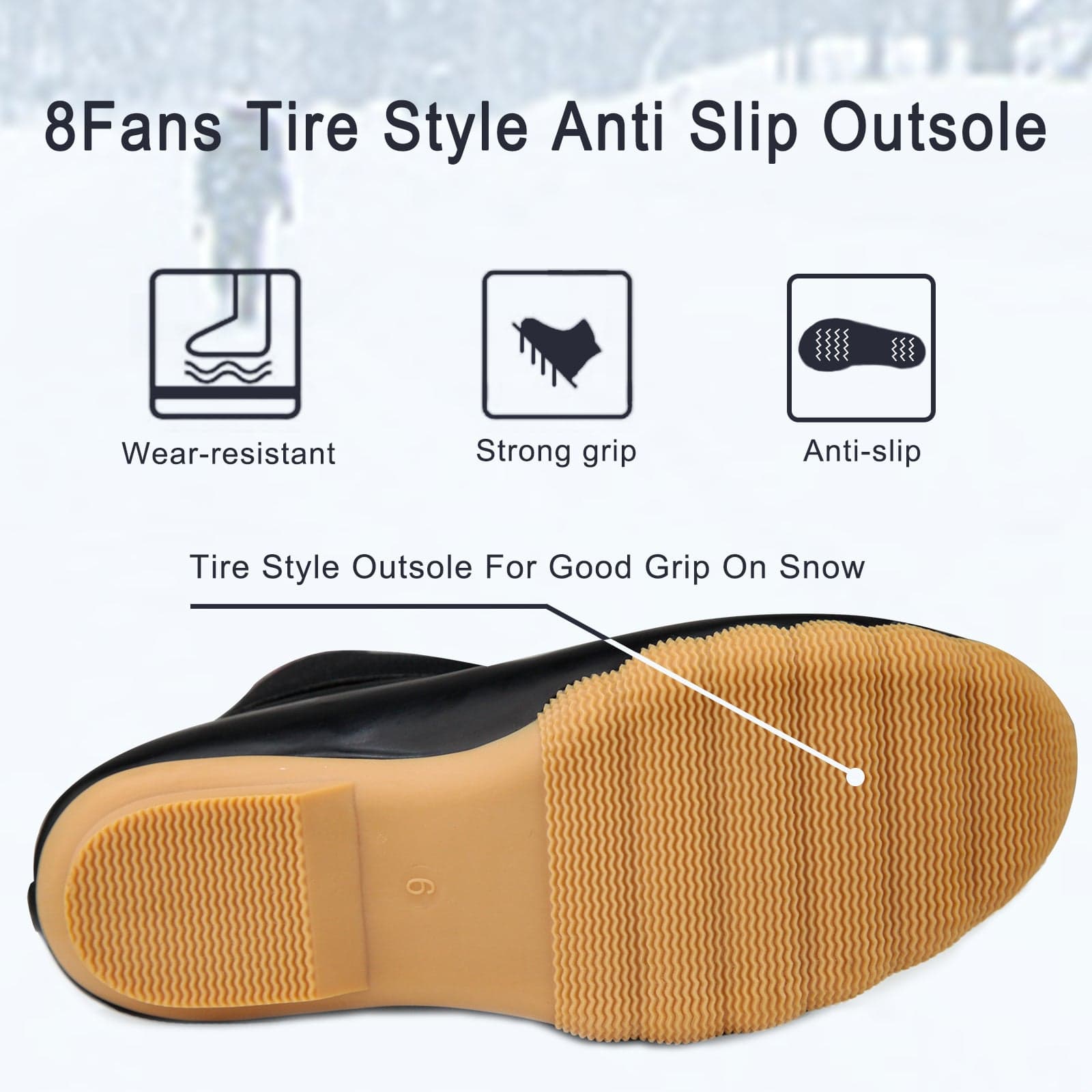 Водонепроницаемые сапоги 8Fans для женщин 6