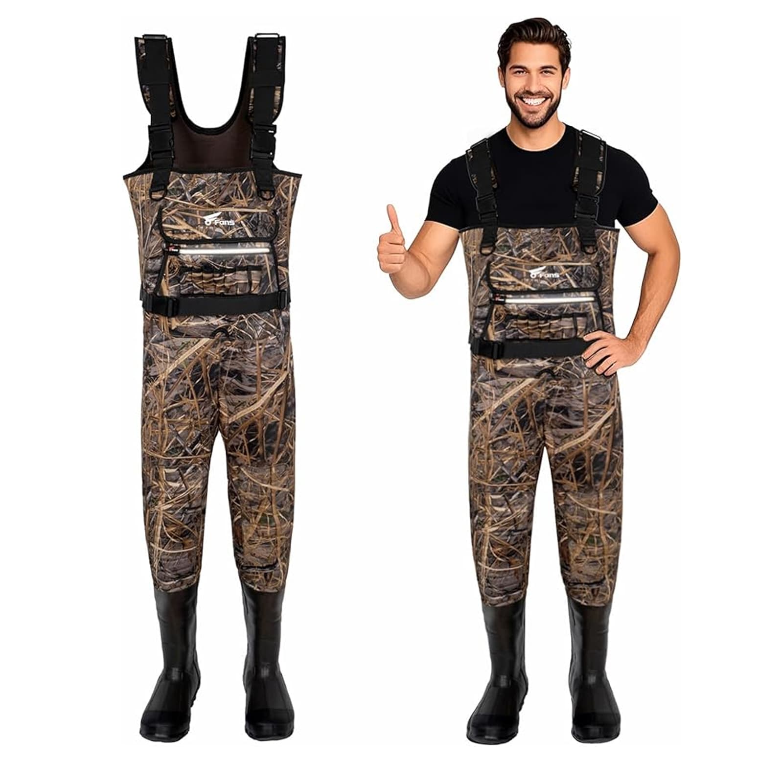 8Fans Охотничьи вейдерсы, неопреновые вейдерсы для груди, водонепроницаемые вейдерсы для рыбалки для мужчин и женщин с ботинками