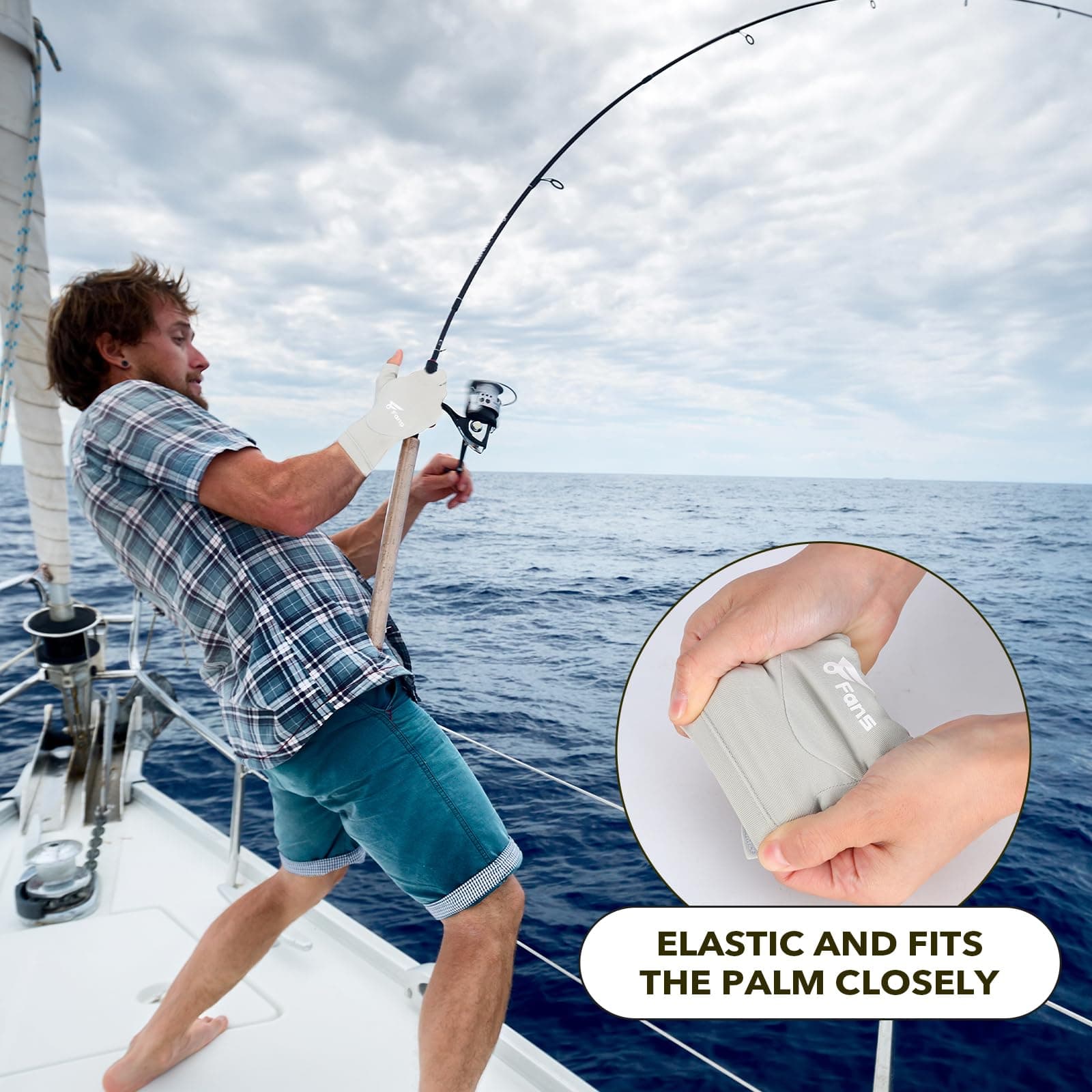 8 перчаток для рыбалки Fans UPF50+ Перчатки для ловли рыбы нахлыстом, перчатки без пальцев, солнцезащитные перчатки для мужчин и женщин для активного отдыха, каякинга, велоспорта, гребли 2