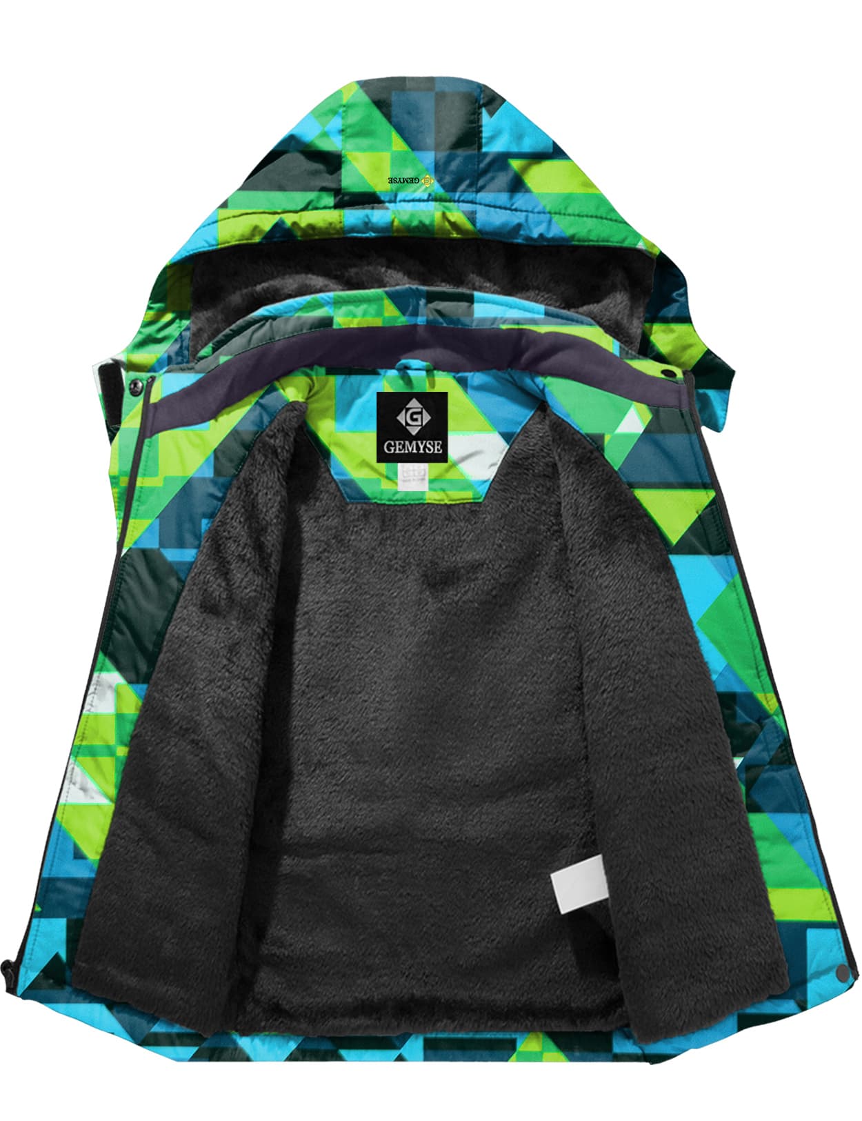 Водонепроницаемая лыжная зимняя куртка для мальчиков 8FANS × GEMYSE, флисовая ветрозащитная с капюшоном 3