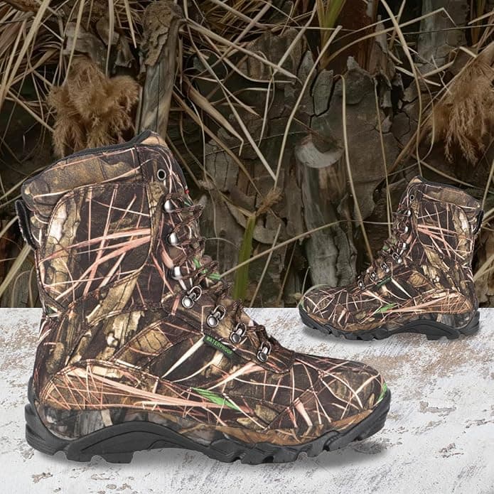 Охотничьи ботинки 8Fans для мужчин, утеплённые тинсулейтом 800 г, водонепроницаемые, лёгкие, нескользящие, для холодной погоды, походов и рыбалки. 5