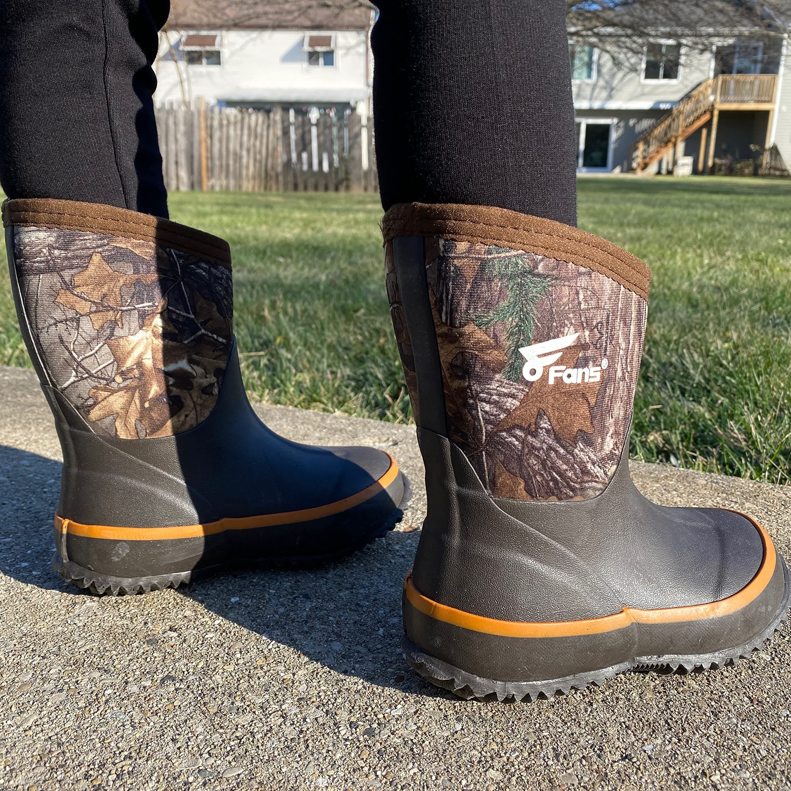 8Fans Камуфляжные водонепроницаемые резиновые сапоги с изоляцией для детей 3