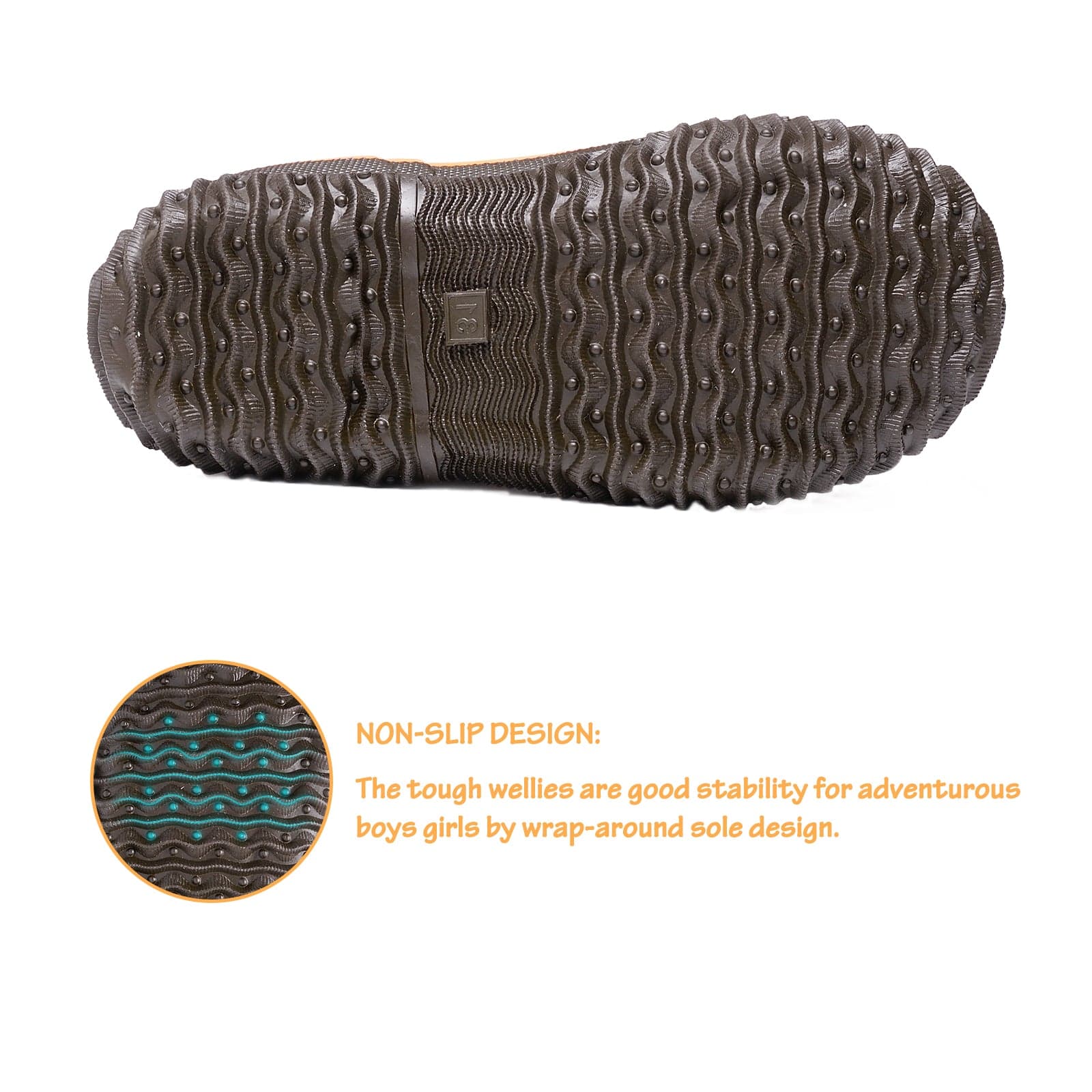 8Fans Камуфляжные водонепроницаемые резиновые сапоги с изоляцией для детей 8