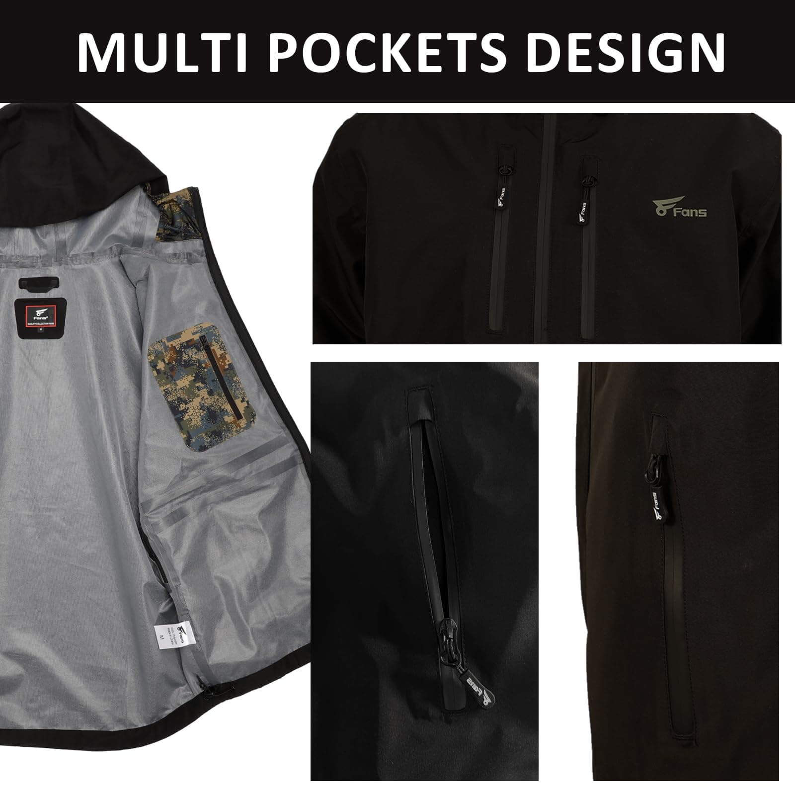 8Fans Мужская софтшелловая ветровка с капюшоном, всесезонная куртка для активного отдыха 6