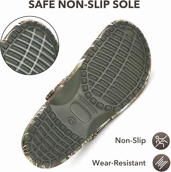 Мужские камуфляжные садовые сандалии 8Fans — легкие сандалии без застежек для лета, пляжа, воды и двора 5