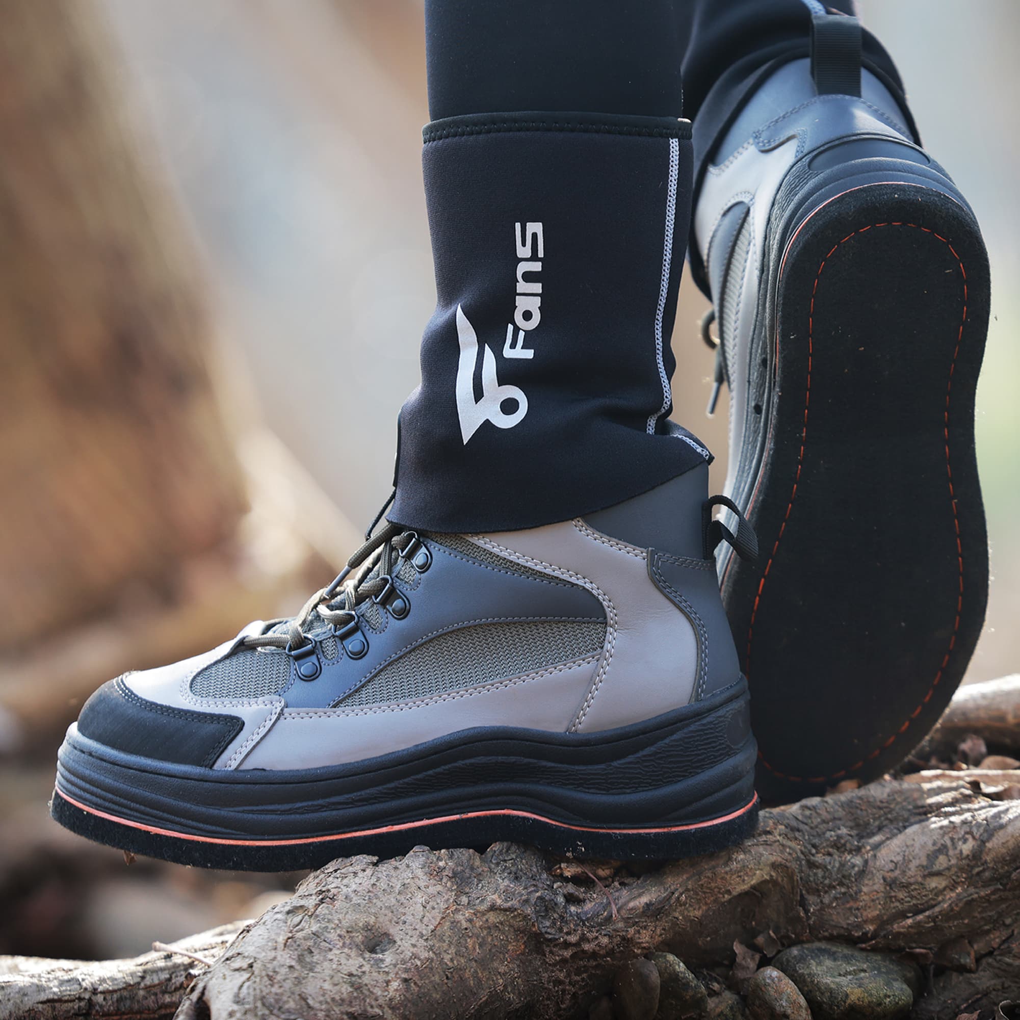 Мужские забродные ботинки 8Fans с нескользящей войлочной подошвой, превосходный комфорт для рыболовов, идеально подходят для ловли рыбы нахлыстом 2