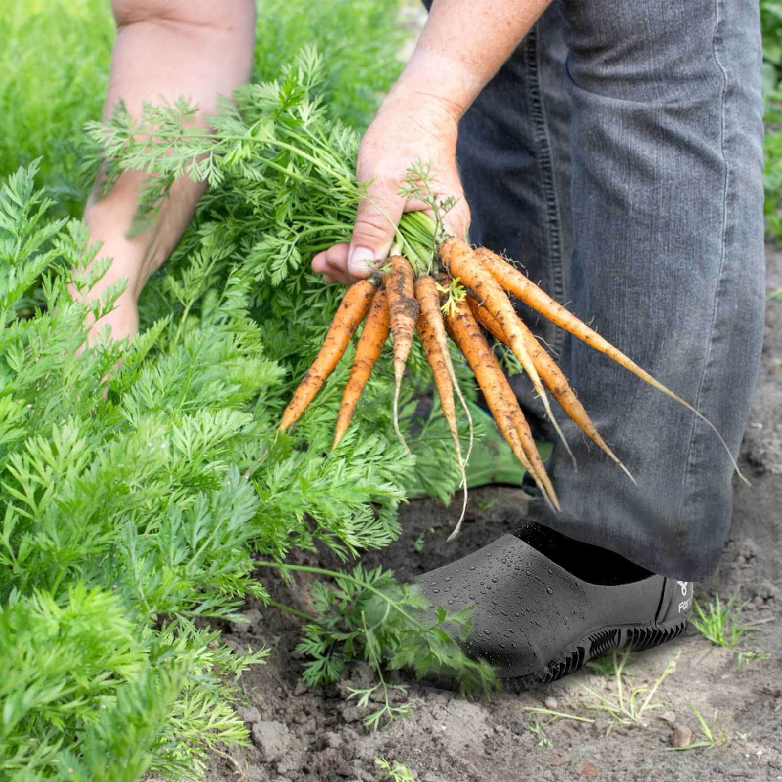 8Fans Мужские черные резиновые неопреновые садовые туфли со стельками из пены с эффектом памяти 2