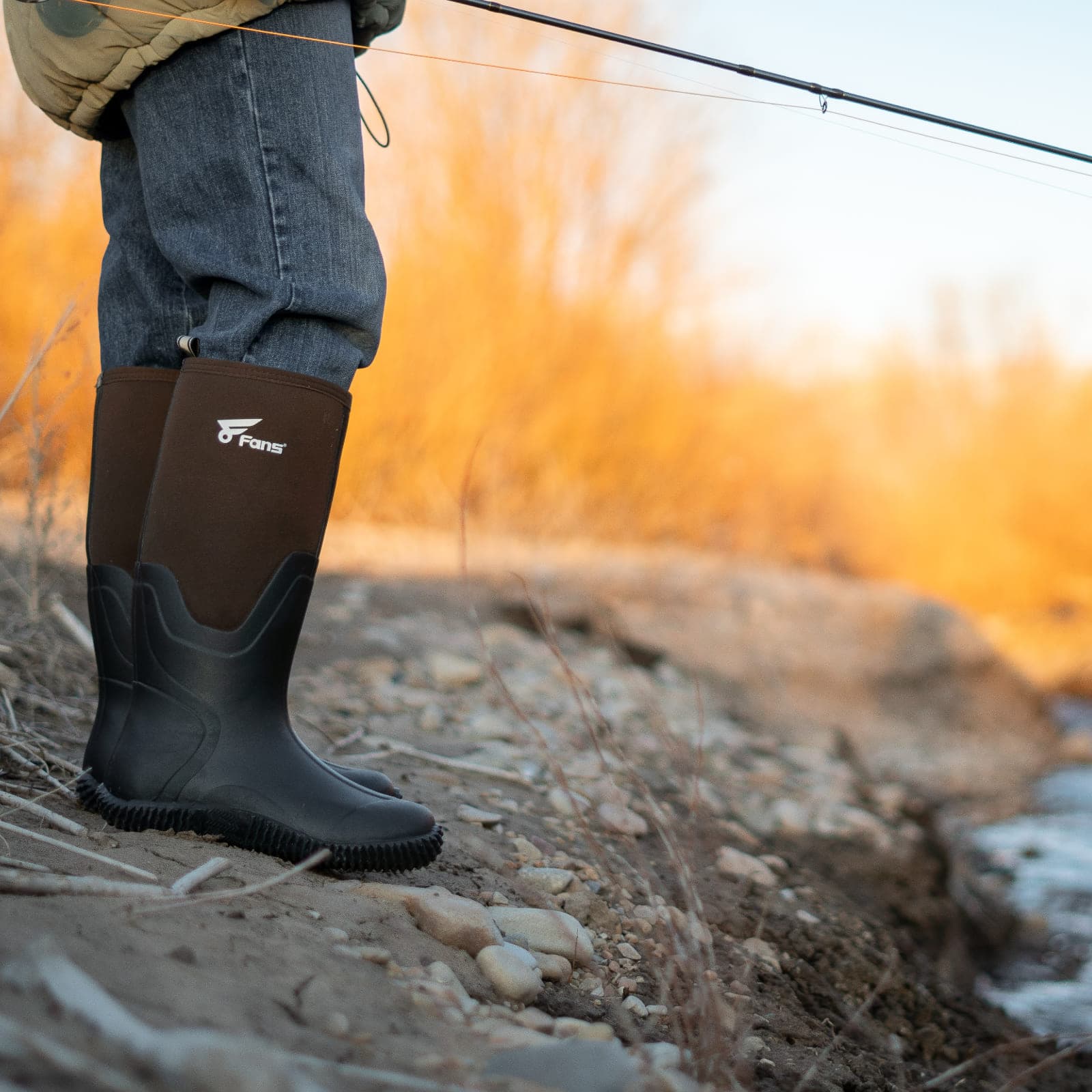 8Fans Мужские комфортные и прочные резиновые неопреновые ботинки для рыбалки и охоты 2