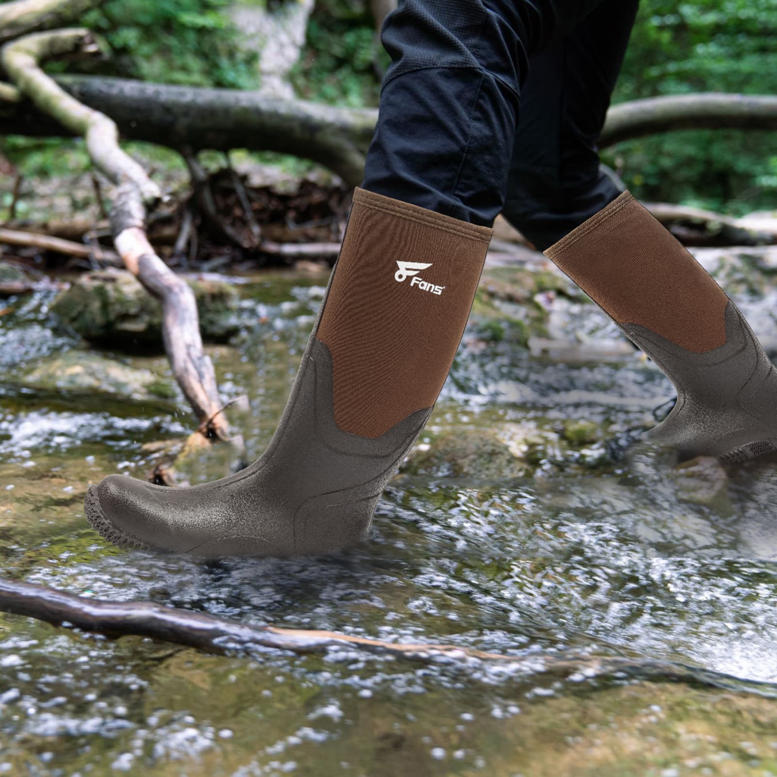 8Fans Мужские комфортные и прочные резиновые неопреновые ботинки для рыбалки и охоты 6