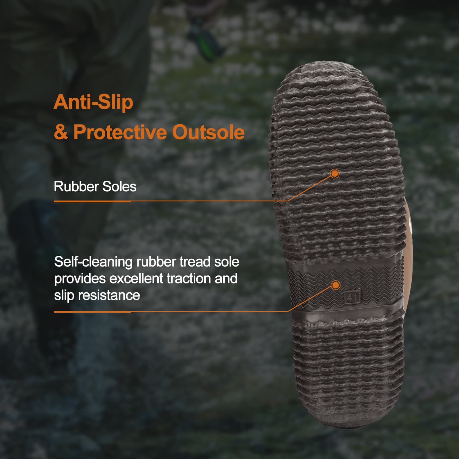 8Fans Мужские комфортные и прочные резиновые неопреновые ботинки для рыбалки и охоты 8
