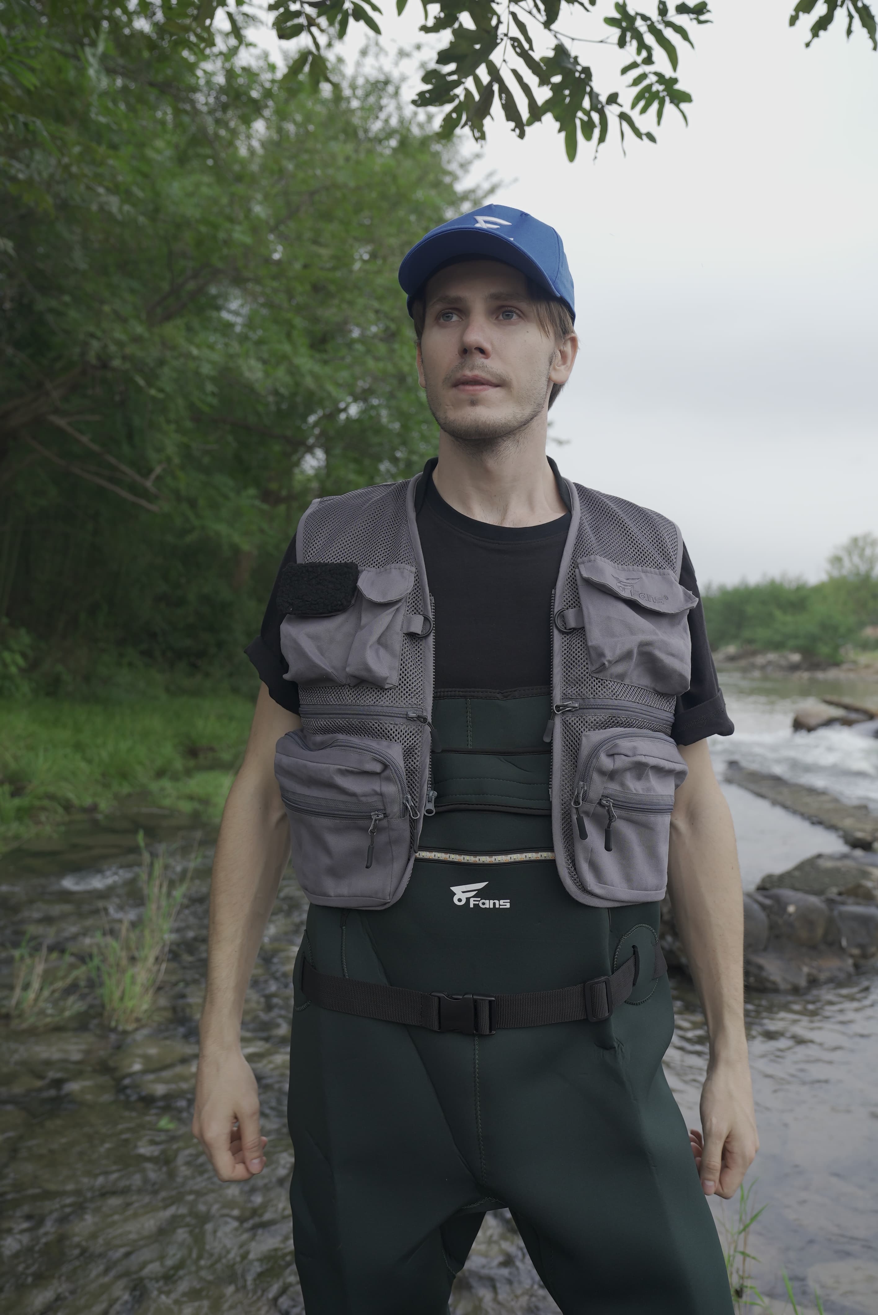 Мужской рыболовный жилет из дышащей сетки 8Fans с множеством карманов 2