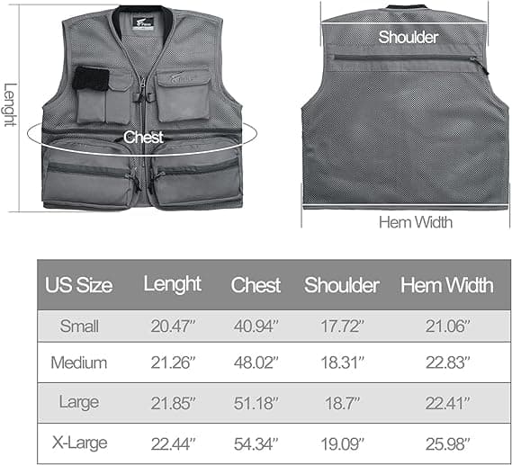 Мужской рыболовный жилет из дышащей сетки 8Fans с множеством карманов 4