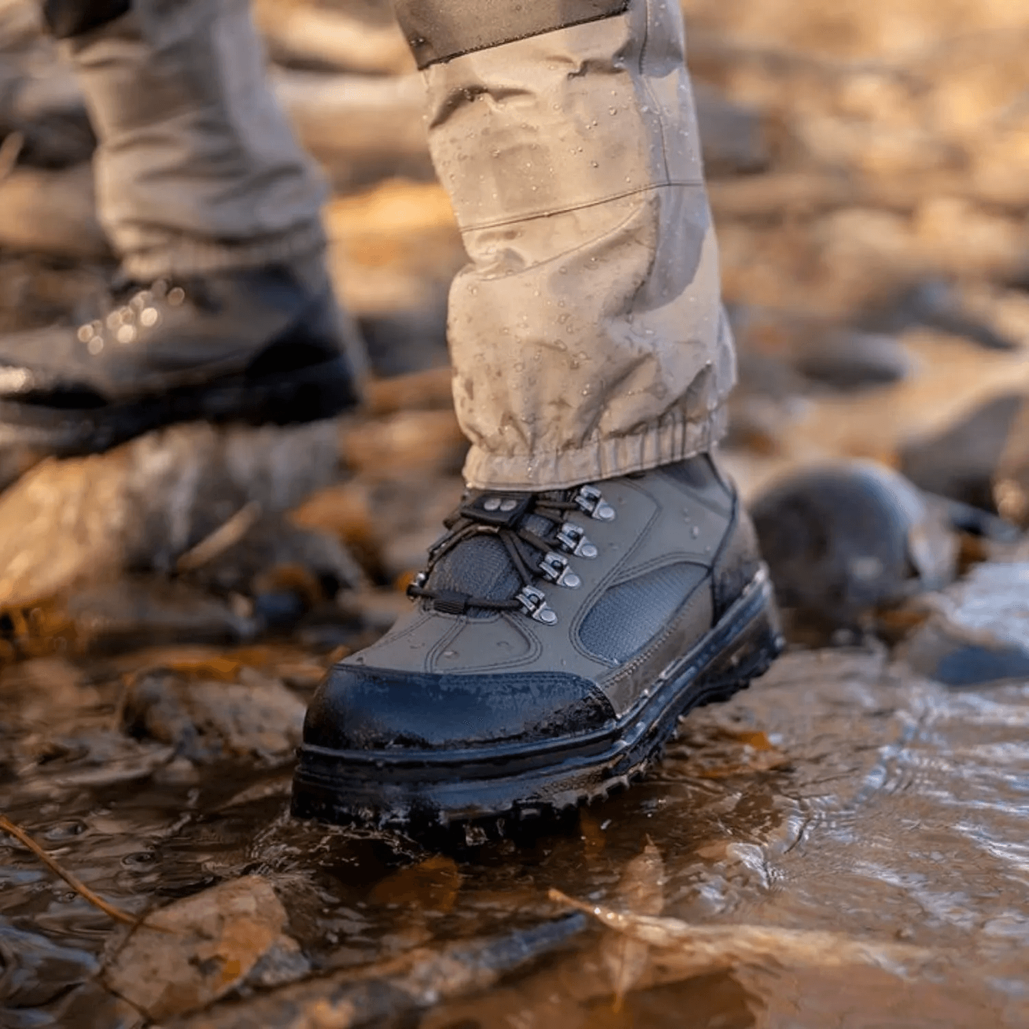 Забродные штаны 8Fans с высокой спинкой и рыболовные забродные ботинки на резиновой подошве. 3