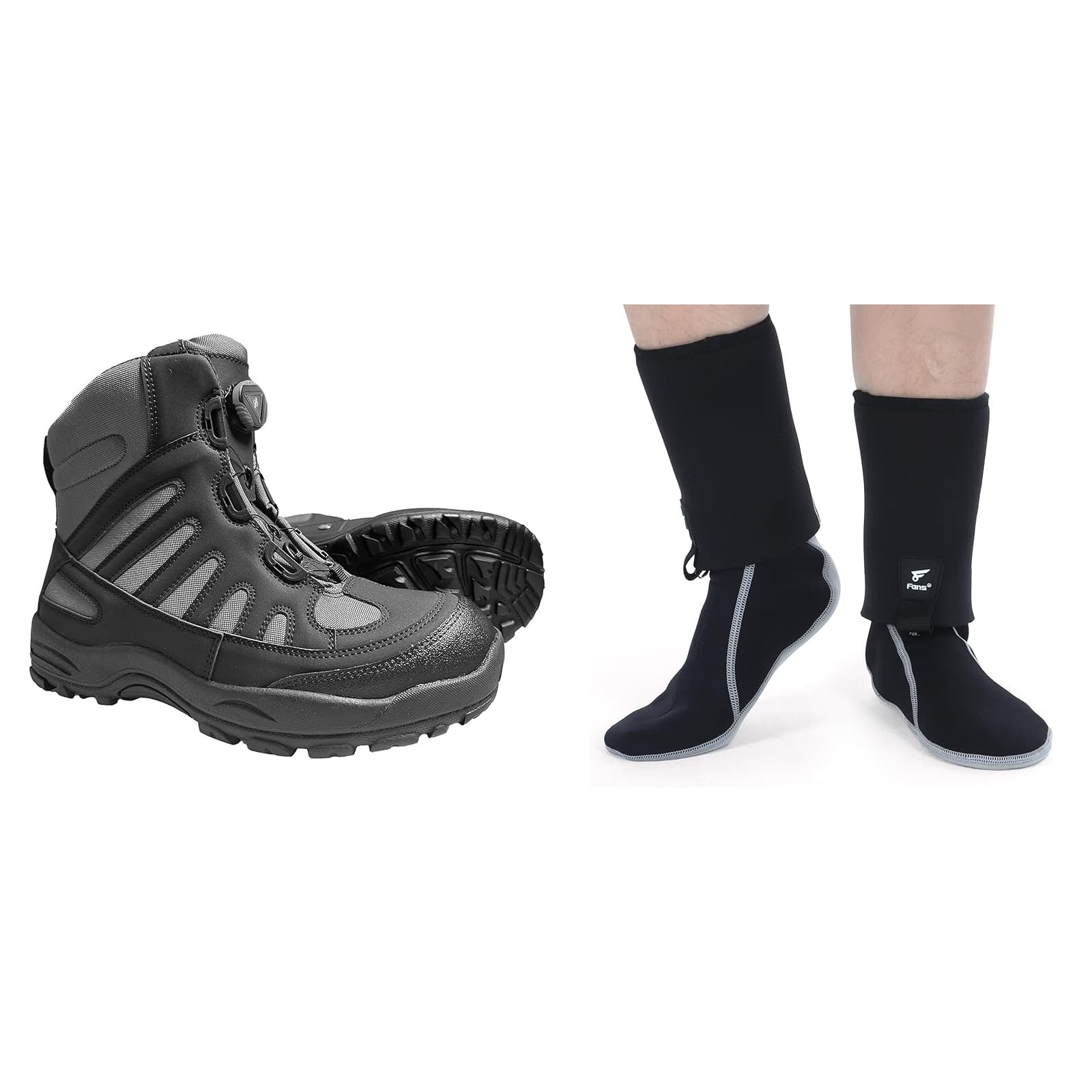 Неопреновые забродные носки с войлочной подошвой и забродные сапоги для ловли рыбы нахлыстом и ходьбы по воде.