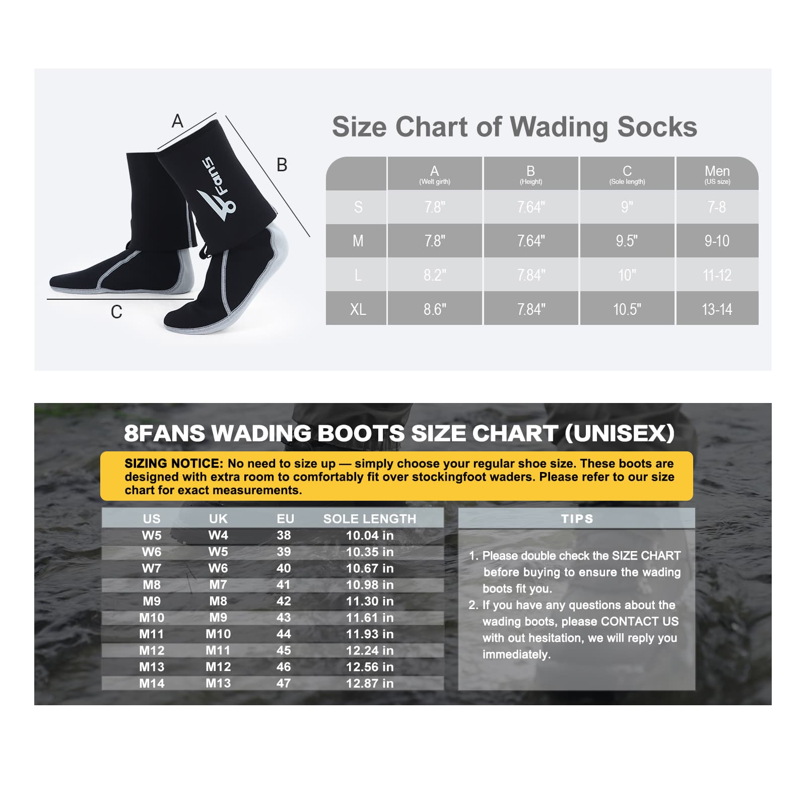 Неопреновые забродные носки с войлочной подошвой и забродные сапоги для ловли рыбы нахлыстом и ходьбы по воде. 7