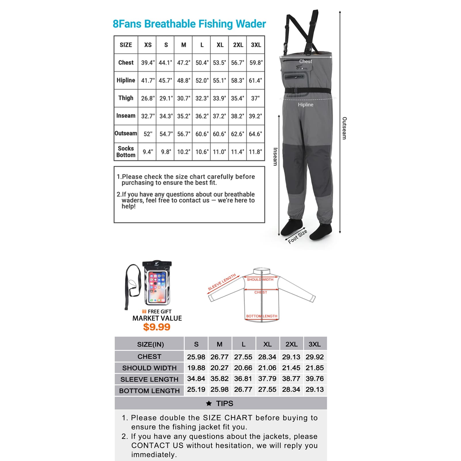 Скидка при покупке комплекта: забродные сапоги 8Fans и рыболовные куртки. 9