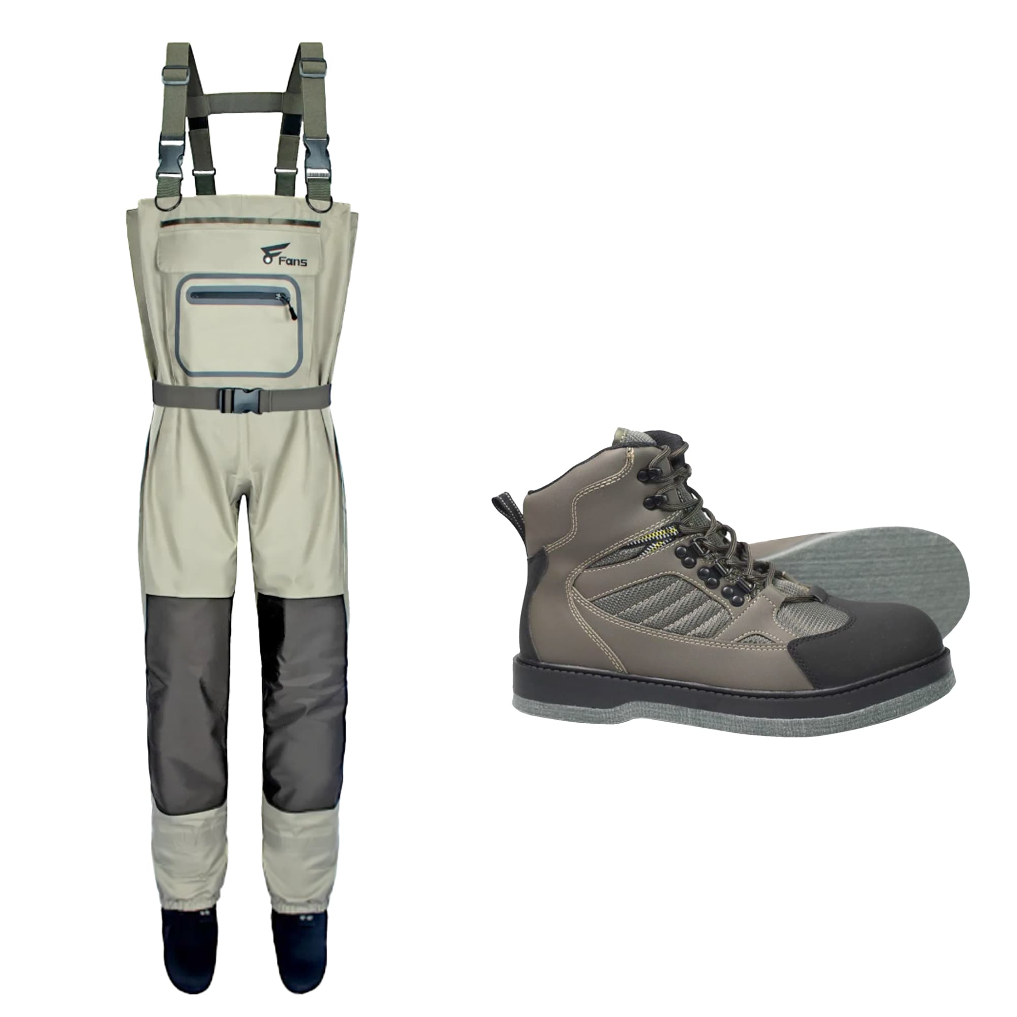 Скидка на комплект: вейдерсы 8Fans H-Back Chest и рыболовные сапоги с войлочной подошвой