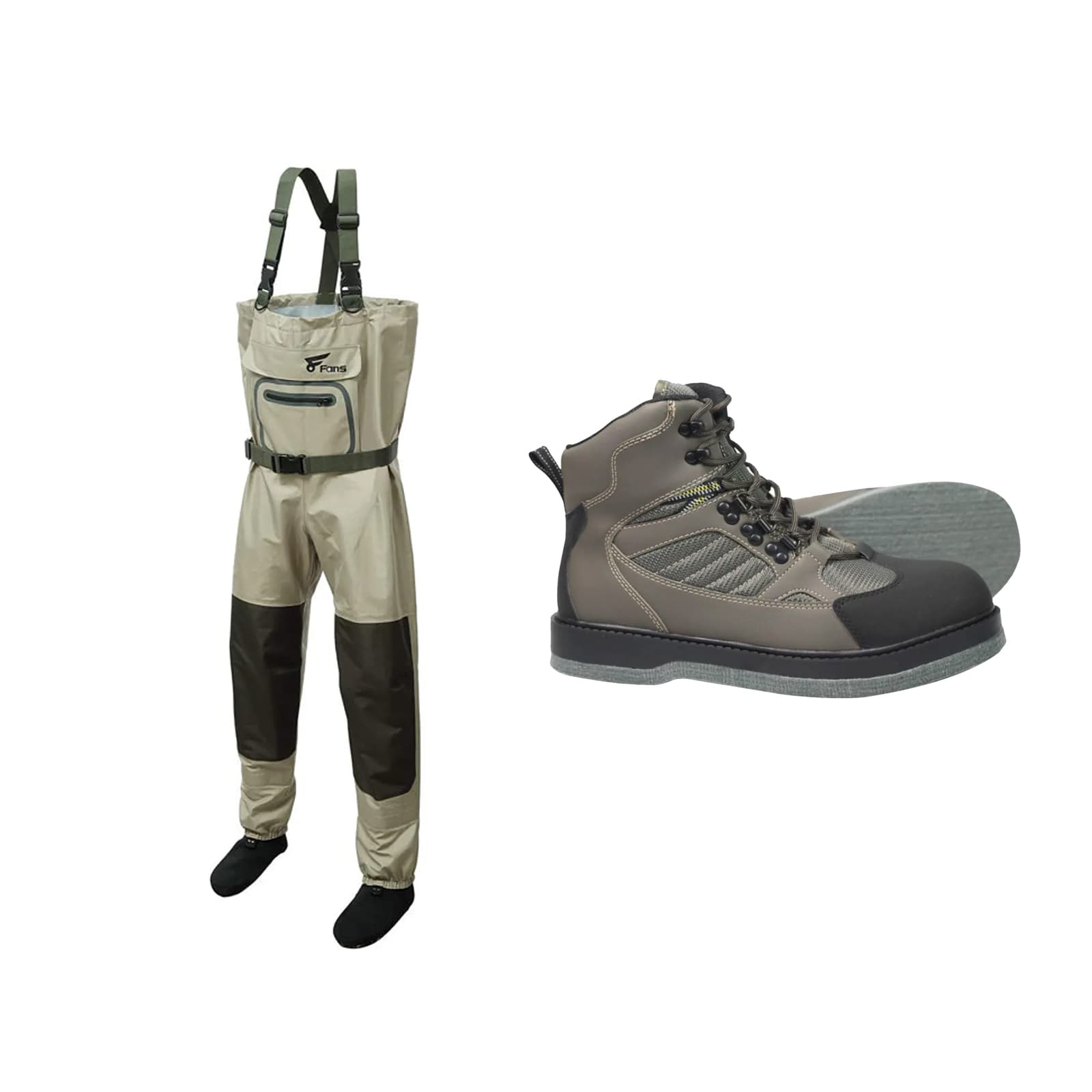 Скидка при покупке комплекта: забродные штаны 8Fans X-Back и войлочные ботинки для рыбалки.