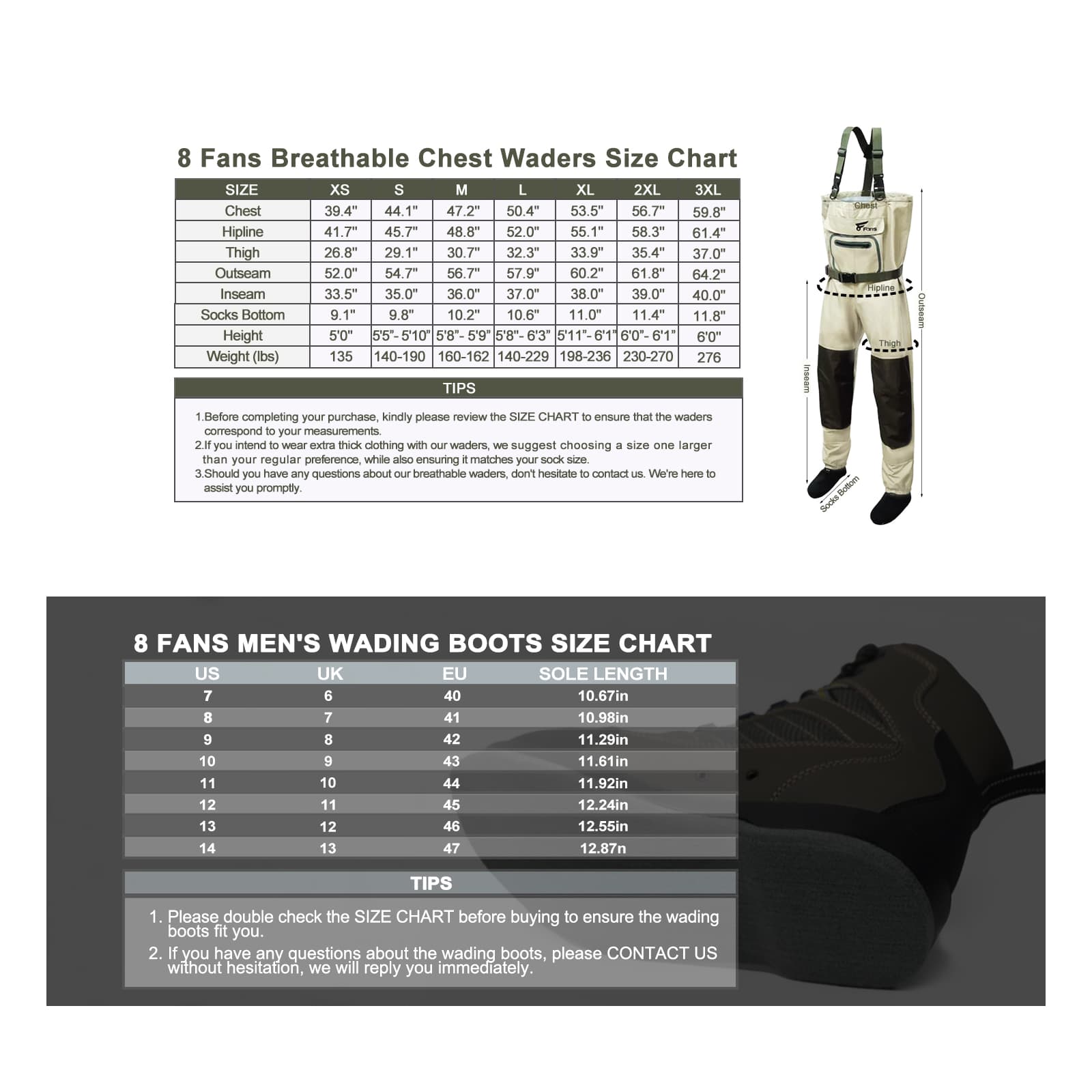 Скидка при покупке комплекта: забродные штаны 8Fans X-Back и войлочные ботинки для рыбалки. 10