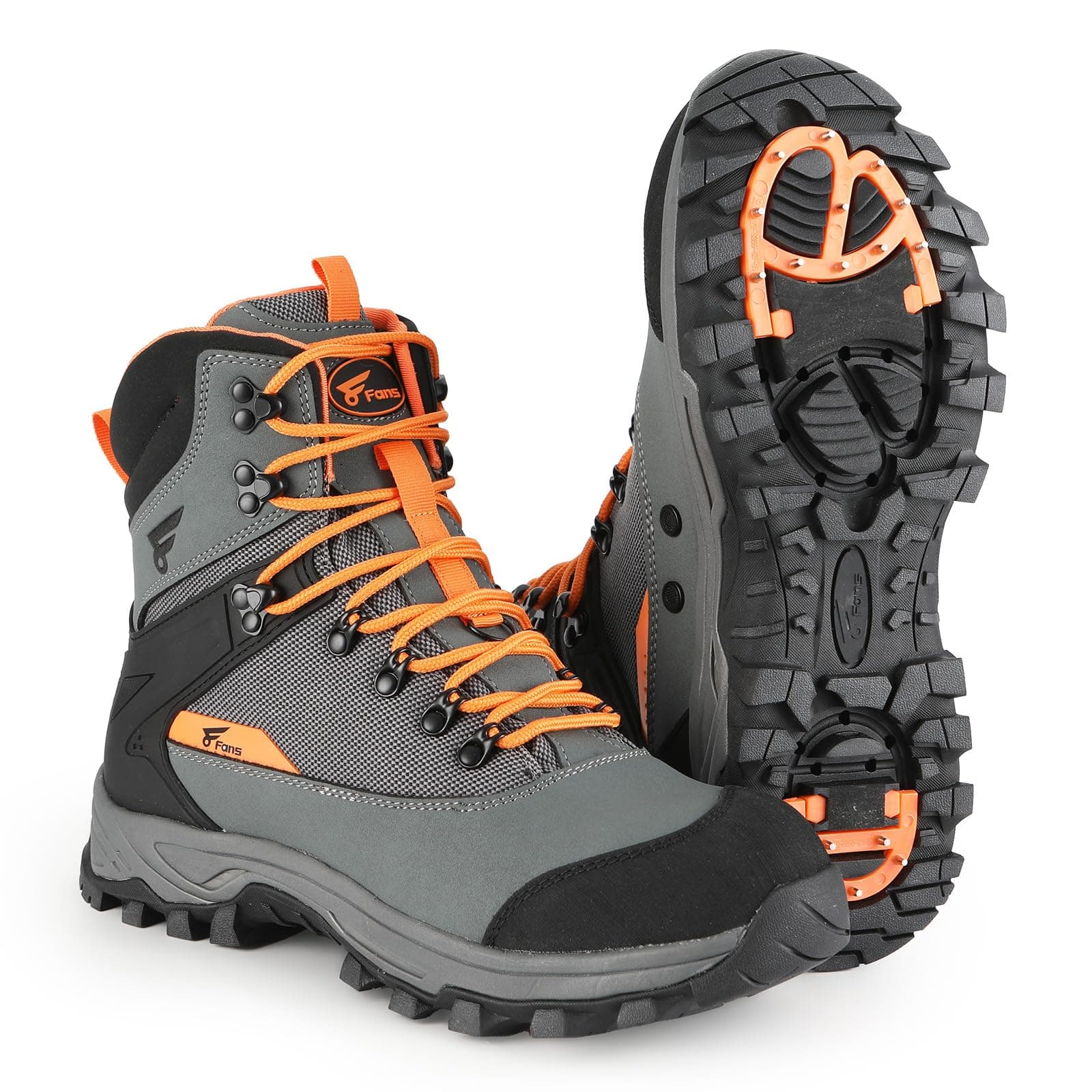 Мужские забродные ботинки с накладками из стальных гвоздей, лёгкие забродные ботинки