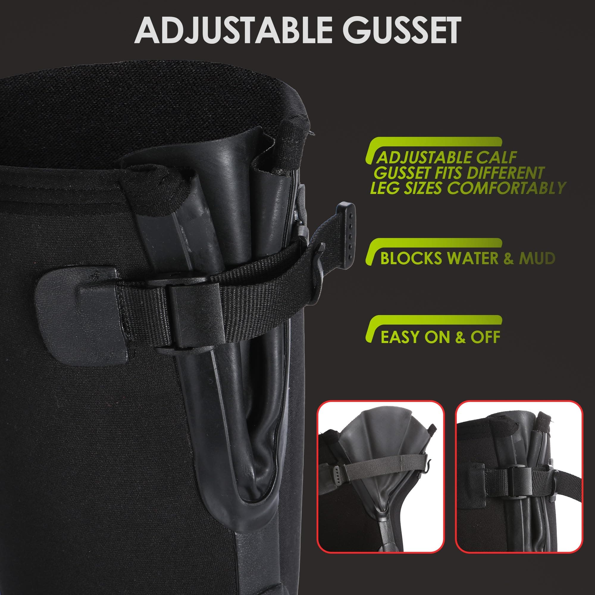 Резиновые неопреновые сапоги для мужчин и женщин, водонепроницаемые резиновые сапоги толщиной 6 мм для охоты и рыбалки, рабочие сапоги для сада с регулируемой голенище. 3